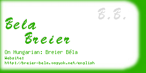 bela breier business card